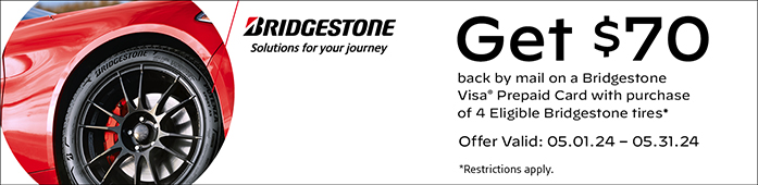 Bridgestone tire deal for May