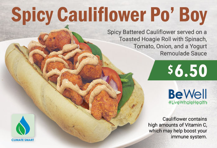 Spicy Cauliflowers Po' Boy